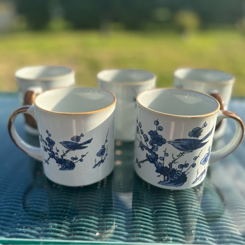COPY - SUNNYCRAFT Blue Birds set of 5 mugs Style 21128